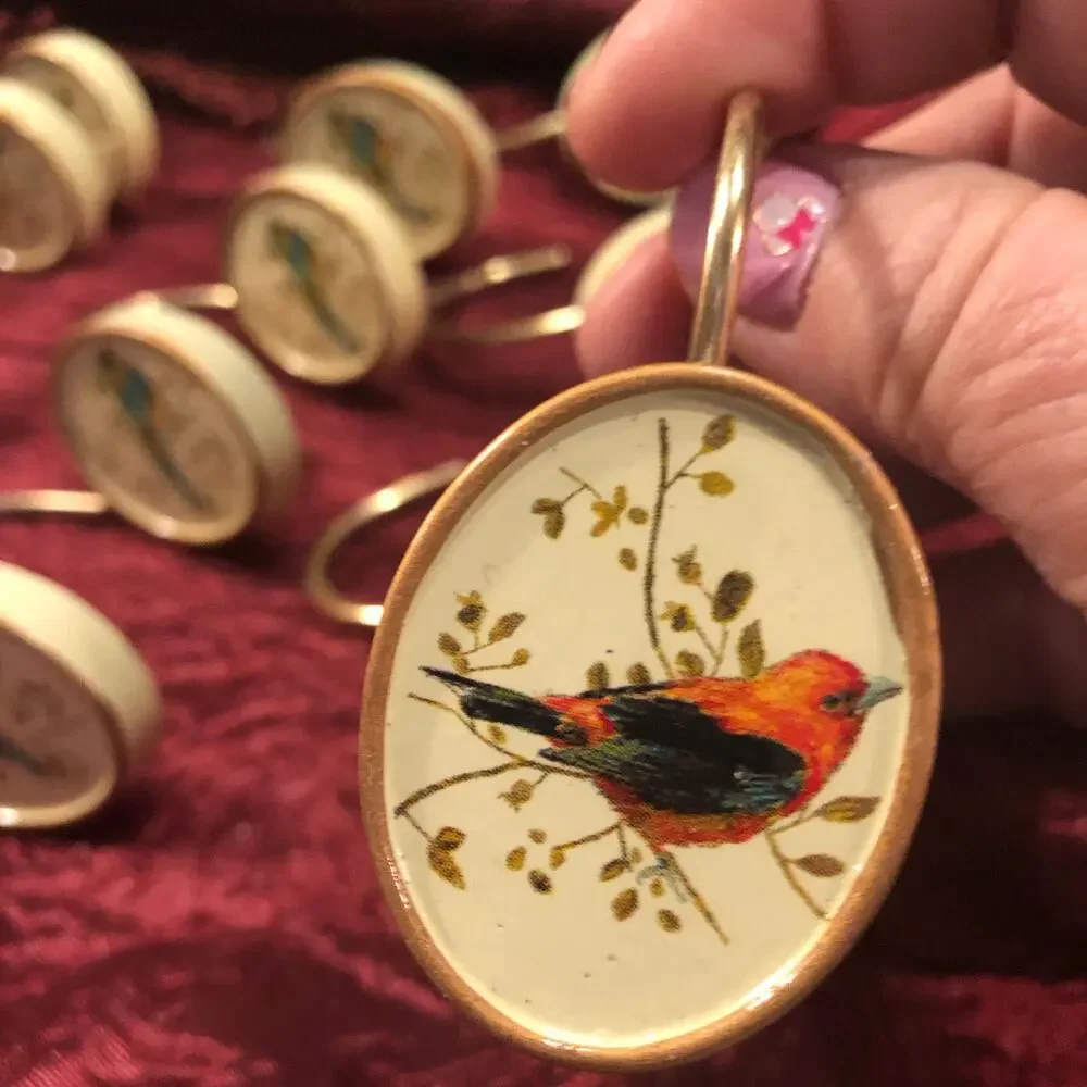 Gilded Birds 12 Shower Curtain Rings Aventi by Chad Barrett.